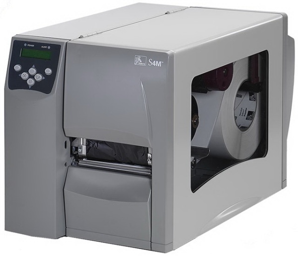 ZEBRA,zebra s4m промышленный термотрансферный принтер печати этикеток шириной до 104мм, скорость до152 мм/сек, 8 мб озу, 4mb flash, металлический корпус, rs