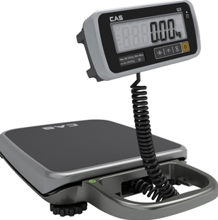 CAS,cas pb-200 весы товарные переносные с ручкой, платформа 355х443, до 200 кг, погр. до 100гр, дисплей жки, сеть/бат.