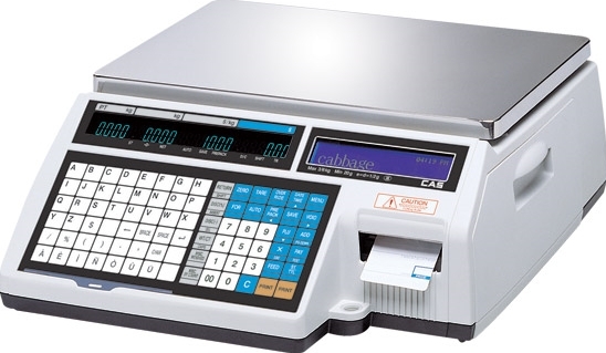CAS,cas cl5000j-6iв tcp-ip весы торговые с принтером этикеток, без стойки, встроенный tcp ip, до 6 кг, погр. 3гр, платформа 380х244, дисп. графический