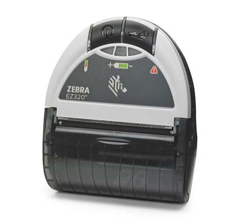 ZEBRA,zebra ez320 (l8d-0ub0e060-00) мобильный термопринтер печати этикеток, ширина до 74 мм, скорость 50 мм/с, usb/bluetooth