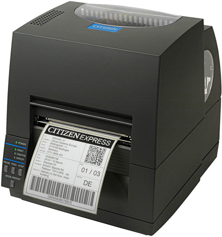 CITIZEN,citizen cl-s621 rs232/usb термотрансферный принтер печати этикеток, ширина печати до 104мм, скорость до 100 мм/с, втулка 1", 8mb sdram, без кабеля