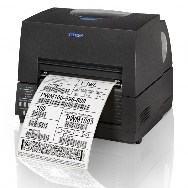 CITIZEN,citizen cl-s6621 термотрансферный принтер печати этикеток, ширина печати до 168мм, скорость печати 150ммс/сек, втулка 1", 32 мб sdram, 8 мб flash, usb