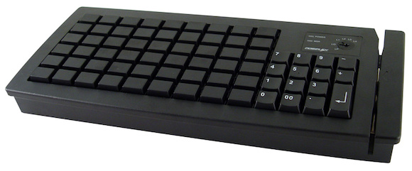 POSIFLEX,posiflex kb-6800u-b программируемая клавиатура c ридером магнитных карт на 1-3 дорожки, черная